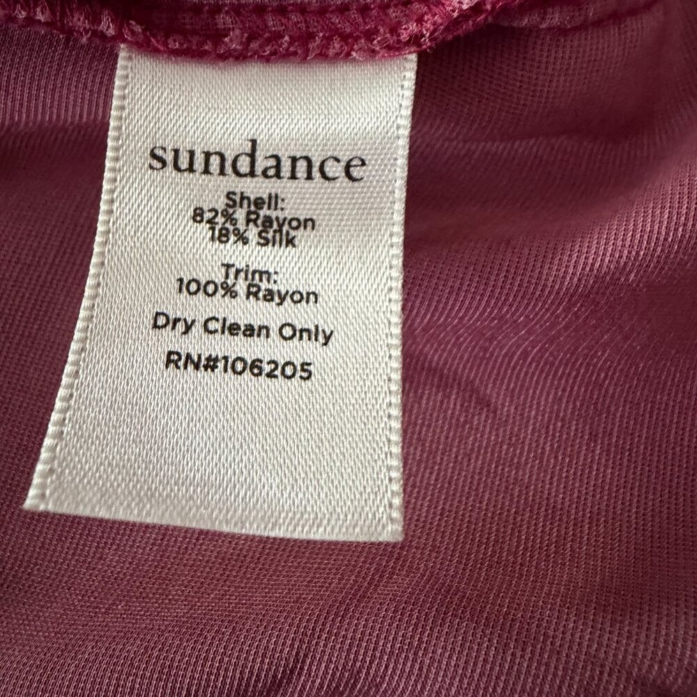 Sundance Cassity Velvet Shirt PL Burgundy Western Pearl Snap Silk Blend - Picture 7 of 10